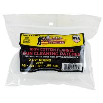 Pro-Shot Products Cotton Flannel Gun Cleaning Patches, 2-1/2" Round, 100-Count, 105