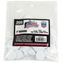 Pro-Shot Products Cotton Flannel Gun Cleaning Patches, 1" Round, 300 Count, 1-300