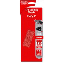 DIABLO® 320-Grit 1/3 Sanding Sheets, 10-Sheets, DCS323320S10G, 3-2/3 IN x 9 IN