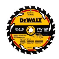 DEWALT ELITE SERIES Carbide Circular Saw Blade 24T with 5/8 in Arbor, DWAW71424, 7-1/4 IN
