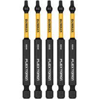 DEWALT Flextorq #2 Square Bit, 5-Pack, DWAF3SQ2IR5, 3.5 IN