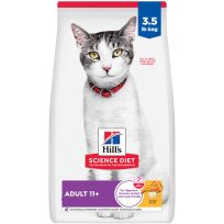 HILL'S SCIENCE DIET ADULT 11+ AGE DEFYING CHICKEN RECIPE DRY CAT FOOD  3.5 LB BAG