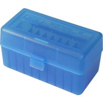 MTM CASE-GARD Ammo Box 50 Round Flip-Top, 243/308/220Swift, RM-50-24, Clear Blue