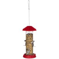 Northstates 2-In-1 Hinged-Port Tube Birdfeeder, 9310, Red, 1.5 LB
