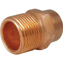 Copper Male Pipe Adapter, 3/8 IN Sweat x 3/8 IN MPT, 30300