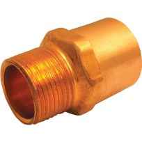 Copper Male Reducer Pipe Adapter, 3/8 IN Sweat x 1/2 IN MPT, 30304