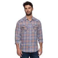 Threadgrit™ Men's Samuel Vintage Washed Long Sleeve Western Shirt