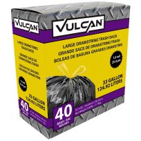 VULCAN™ Drawstring Trash Bags, 40-Count, FG-O3812-03, 33 Gallon