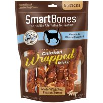 SmartBones® Chicken Wrapped Sticks with Peanut Butter, 8-Pack, SBCW-02957, 7.0 OZ