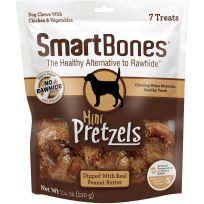 SmartBones® Mini Pretzels with Peanut Butter, 7-Pack, SBPB-00758, 7.4 OZ