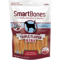 SmartBones® Triple Flavor Ribs, Chicken & Beef & Pork, 10-Pack, SBRB-00776, 5.9 OZ