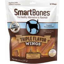SmartBones® Triple Flavor Wings, Chicken & Peanut Butter & Beef, 10-Pack, SBW-00779, 5.9 OZ