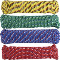 Rope King™ Diamond Braided Poly Rope, Assorted Colors, DBP-38100, 3/8 IN x 100 FT