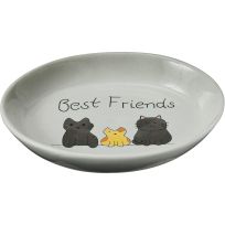 Spot "Best Friends" Oval Cat Dish, 54693, Cream, Small