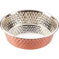 Spot Honeycomb Hammered Copper Dog Dish, 58564, Large