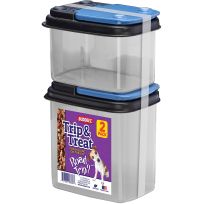 Buddeez Trip and Treat Pet Food Storage Conatiners with Flip Lid, 2-Pack, 34304BLK