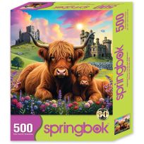 springbok® Highland Cows in the Countryside Jigsaw Puzzle, 500 Piece, 33-02560