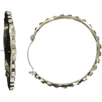 Blazin Roxx Silver & Crystal Hoop Earrings, 30326