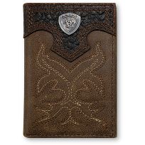 Ariat® Tri-fold Wallet, A3511044, Distressed Brown