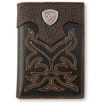 Ariat® Tri-fold Wallet, A3511002, Dark Brown