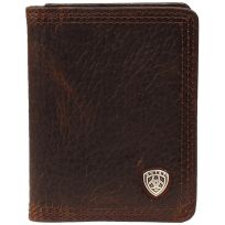 Ariat® Bi-Fold Flip Wallet, A35120282, Brown Rowdy