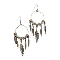 Blazin Roxx Dangling Feather Earrings, 30754