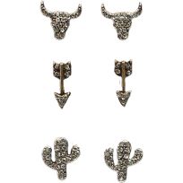 Blazin Roxx Western Stud Earrings, 3-Pair, 30959