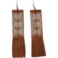 Blazin Roxx Brown Suede & Fringe Earrings, 30378