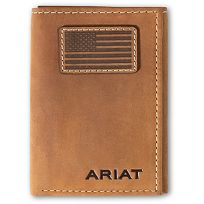 Ariat® USA Flag Patch Trifold Wallet, A3548444