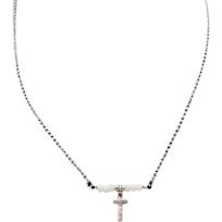 SILVER STRIKE Antique Cross Necklace, DN1161SBWT