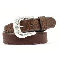 Nocona Belt Two Tone Distressed Belt with Interchangeable Buckle, 1-1/2 IN