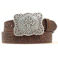 Nocona Belt Leather Tooled Belt, 1-1/2 IN