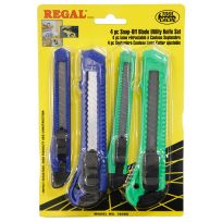 Toolcache REGAL® Snap-Off Blade Utility Knife Set, 4-Piece, 19265