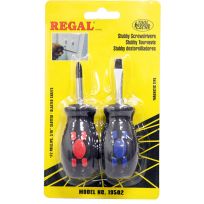 Toolcache REGAL® Stubby Screwdrivers, #2 Phillips & 3/16 IN Slotted, 19502