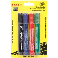 Toolcache REGAL® Marker Set, Assorted Colors, 4-Piece, 19831