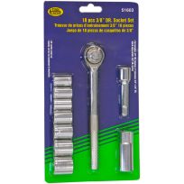 Toolcache 3/8" Drive Shallow Socket Set, 10-Piece, 51603