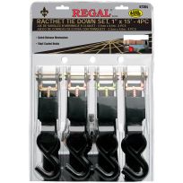 Toolcache REGAL® Ratchet Tie Down Set, 4-Piece, 67304