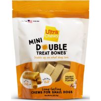 Ultra Chewy® Double Treat Bones Mini, Peanut Butter, 7026, 9 OZ