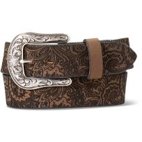 Ariat® Leather Belt with Antique Buckle, 1-1/2 IN