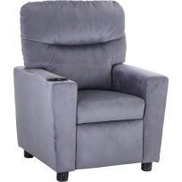 CQ Design Kid's Plush Recliner, 2489-VGY, Gray