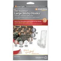 Simple Living Solutions Max Pro™ Large Hook Sticky Clips™, 12-Count, 735012