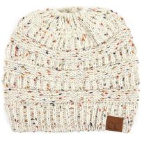 C.C.® Ribbed Confetti Knit Beanie, MB-33-OATMEAL, Tan