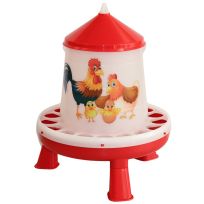 Little Giant Illustrated Poultry Feeder with Legs, IPF8, Red, 8.5 LB