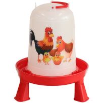 Little Giant Illustrated Poultry Waterer with Legs, IPW5, Red, 5 Quart