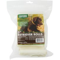 Masters Best Friend 4-5" Rawhide Retriever Rolls, 12-Pack, 06-006272