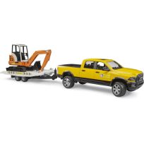 Bruder Toys RAM Rental Service with Trailer / Mini Excavator, 2546