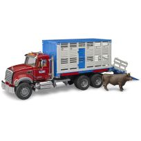 Bruder Toys MACK Granite Cattle Transport Truck with 1 Cattle, 2830