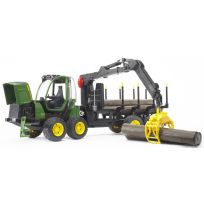 Bruder Toys John Deere 1210E Log Hauler, Trailer, 4 trunks & Grabber, 9805