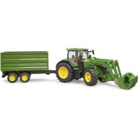 Bruder Toys John Deere 7R 350 with Front Loader & Tipping Trailer, 9828