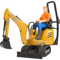Bruder Toys JCB Micro Excavator 8010 CTS with Construction Worker, 62002